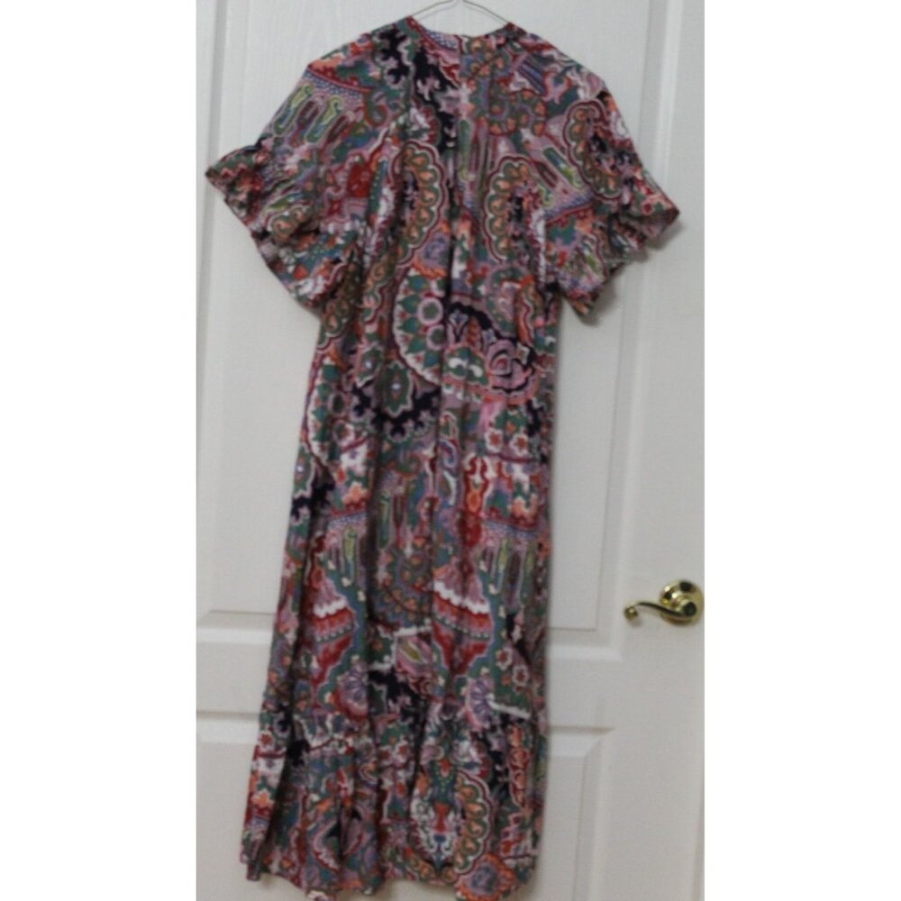 Anthropologie Flowy Peasant Colorful Maxi Dress Size Petite Extra Small - Picture 6 of 9